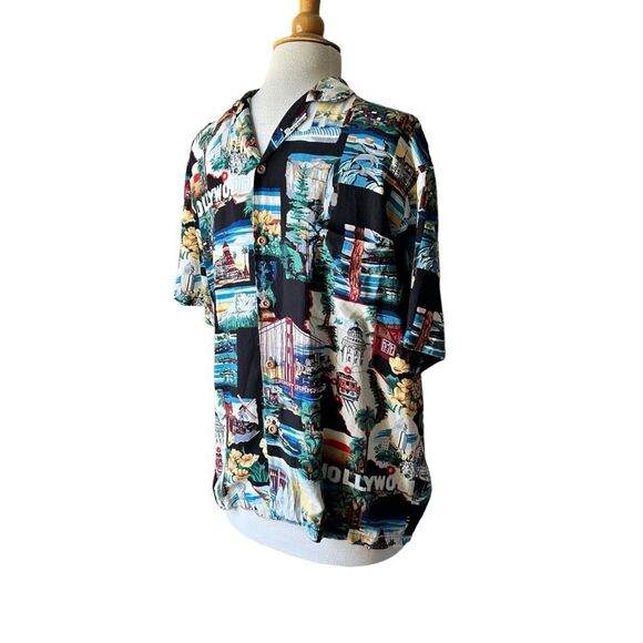 Vintage Paradise Found Hollywood Hawaiian Shirt - Large - Picture 2 of 6